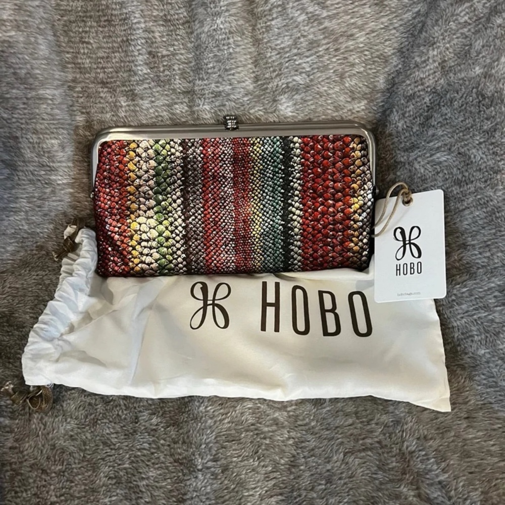 Hobo Multicolor Snakeskin Clutch NWT and Dust Bag